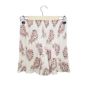 Sadie & Sage White Boho Floral Print Pleated Shorts Size S